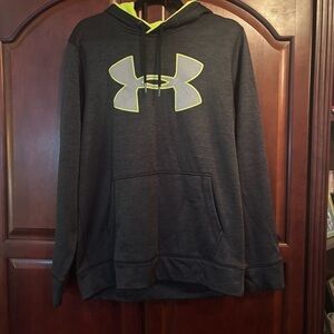 Under Armour Gray Hoodie with Neon Logo